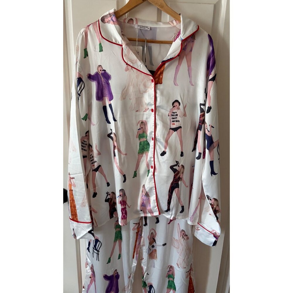 Taylor Swift Inspired PJ Pajama Set 2 Satin Feel XXL - Picture 2 of 14